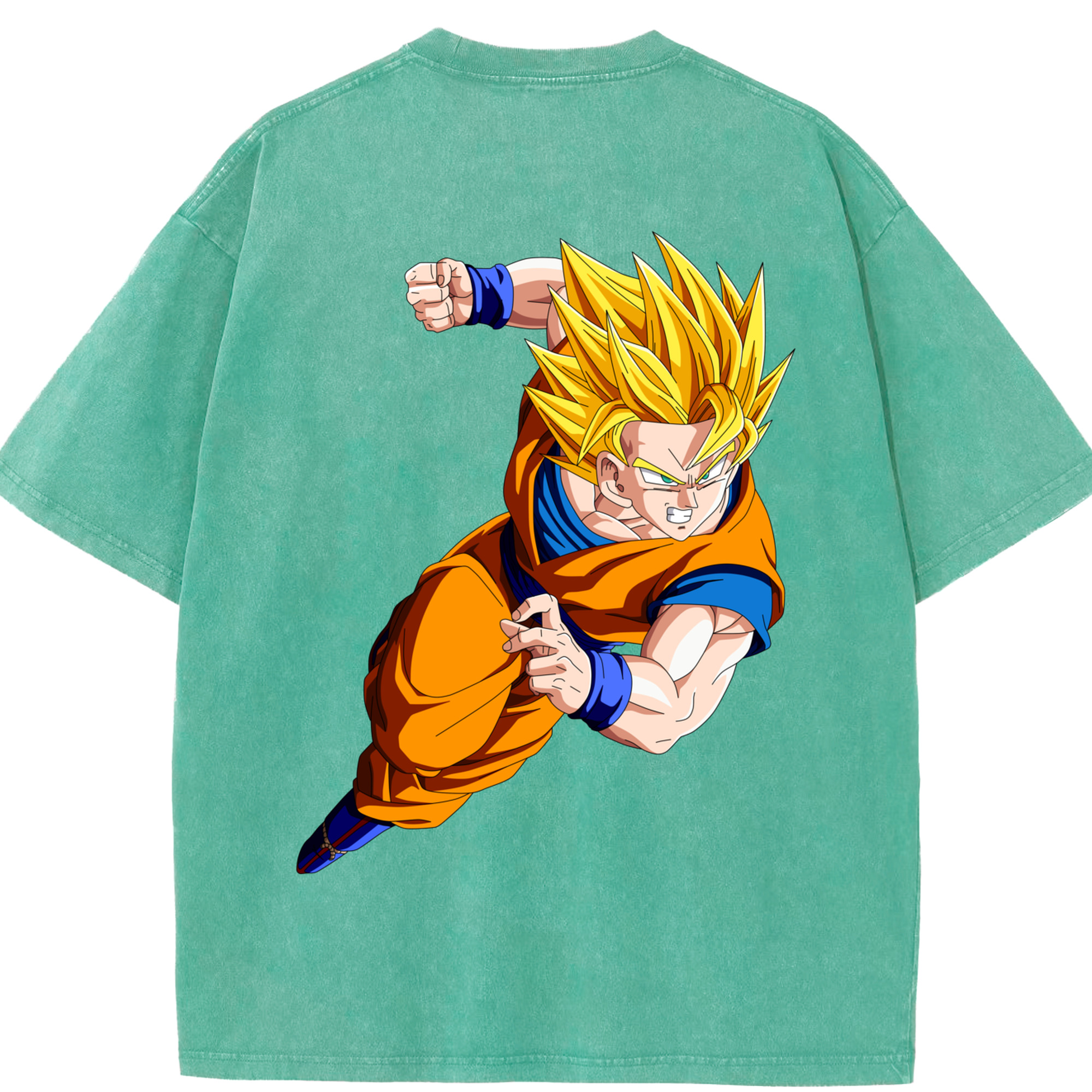 （画像用） ドラゴンボール 孫悟空（そん ごくう）Son Goku カカロット DRAGON BALL Kakarotto 綿100% ヴィンテージ風 半袖Tシャツ（背面プリント）